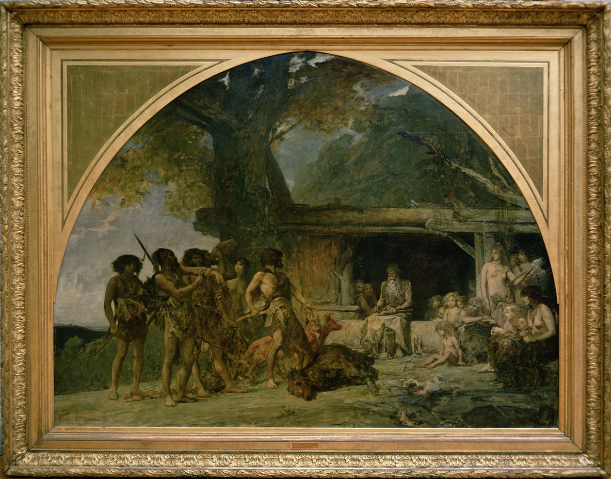 Doba kamenná, návrat z lovu medvěda, 1882 od Fernand Cormon