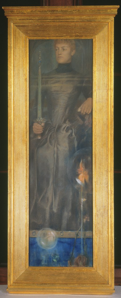 La Solitude (pastel a vosk na papíře) od Fernand Khnopff