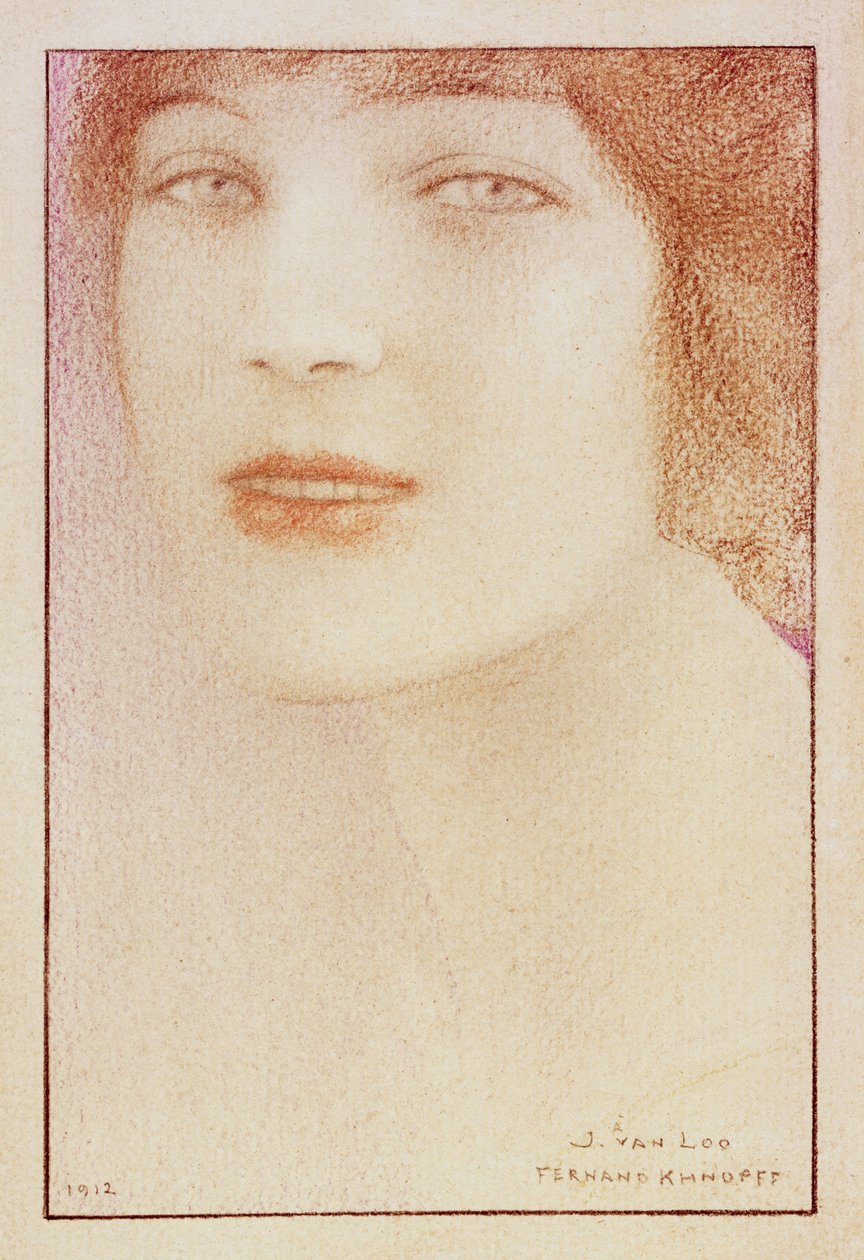 Portrét ženy, 1912 (pastel na papíře) od Fernand Khnopff