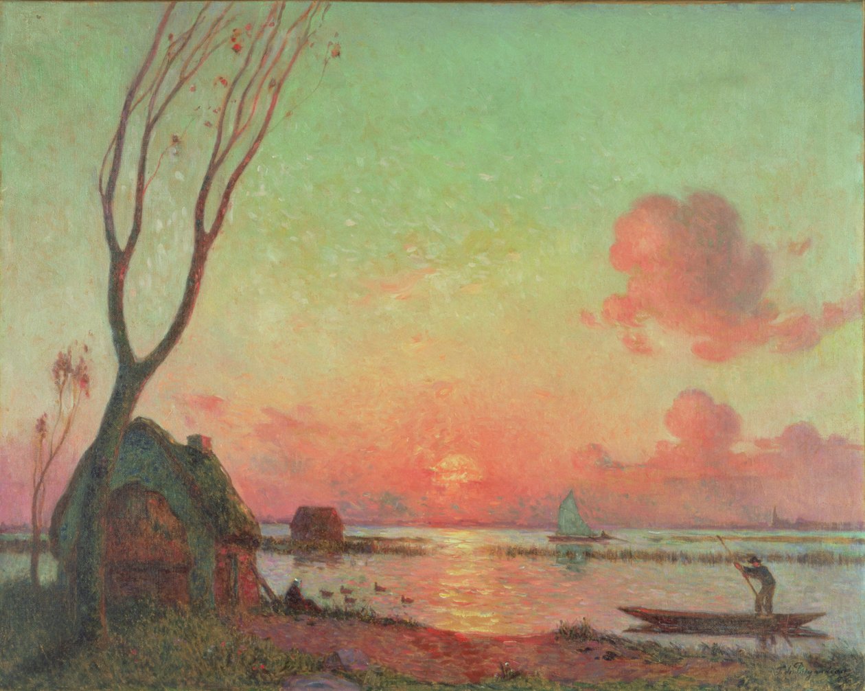 Západ slunce v Grande Briere, kolem roku 1910 od Fernand Loyen du Puigaudeau