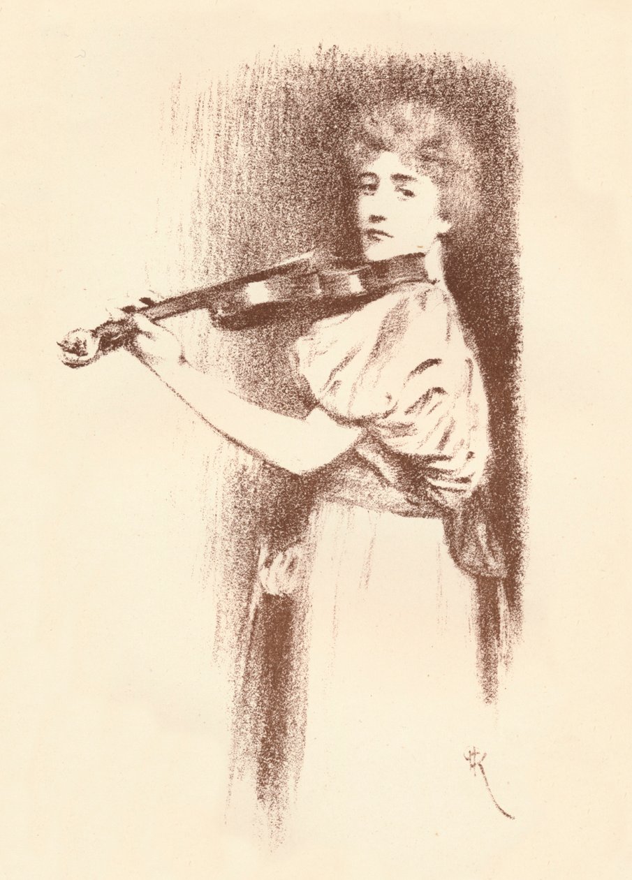 Houslista, c1898 od Fernand Khnopff