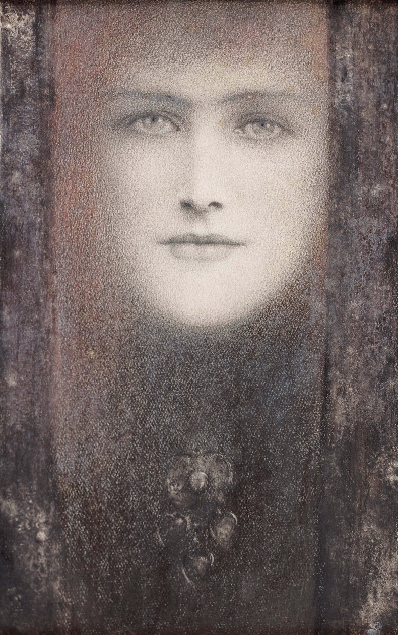 Le masque au rideau noir, 1892. od Fernand Khnopff