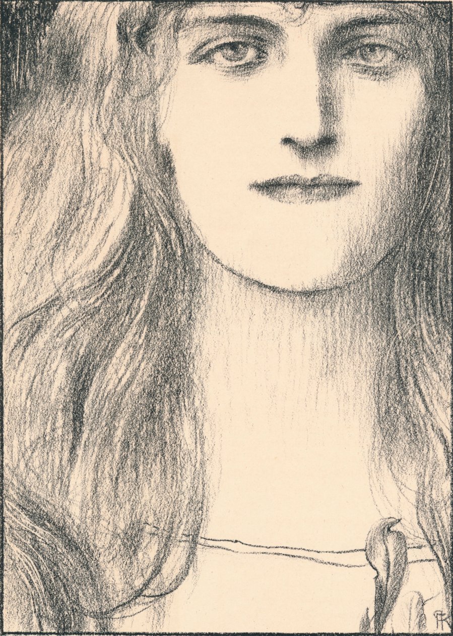 Une tete de face, 1898 od Fernand Khnopff