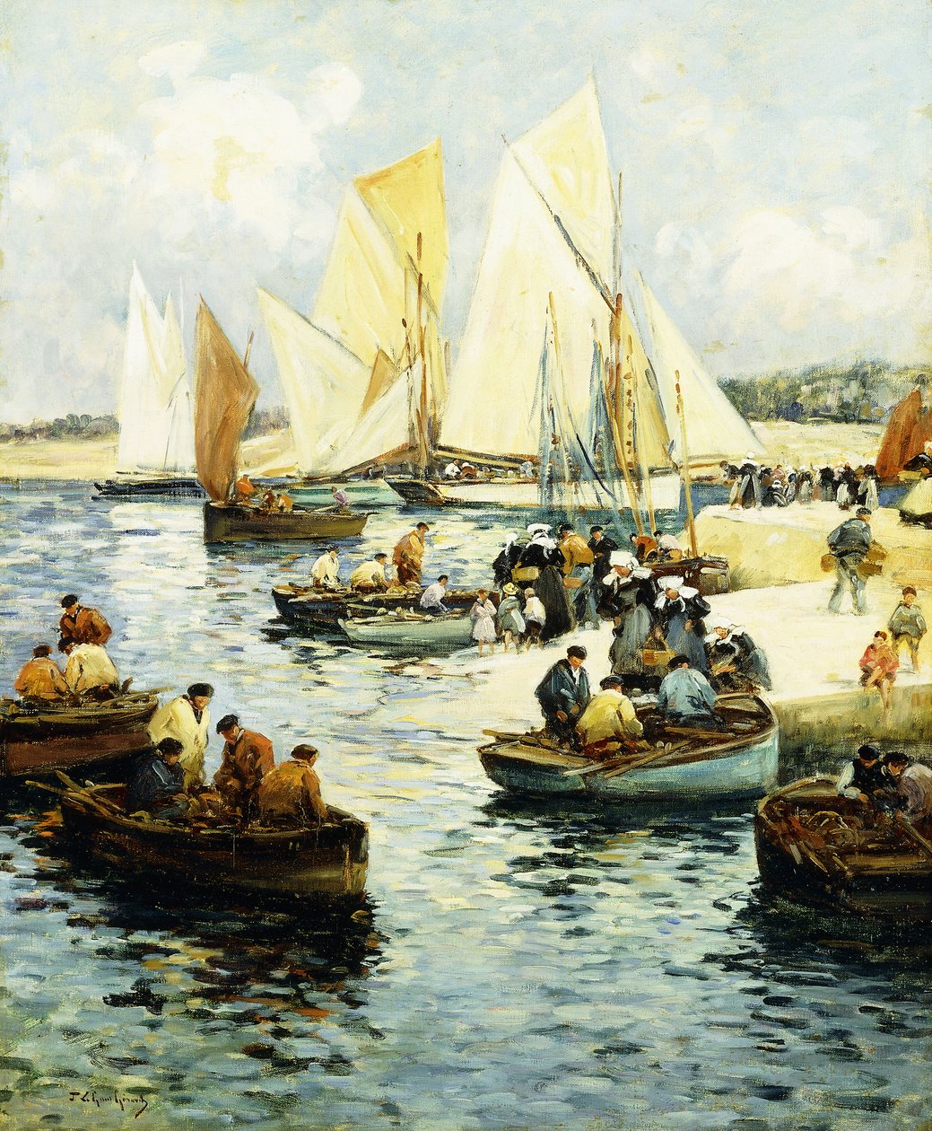 Návrat rybářů do Concarneau, od Fernand Legout Gerard