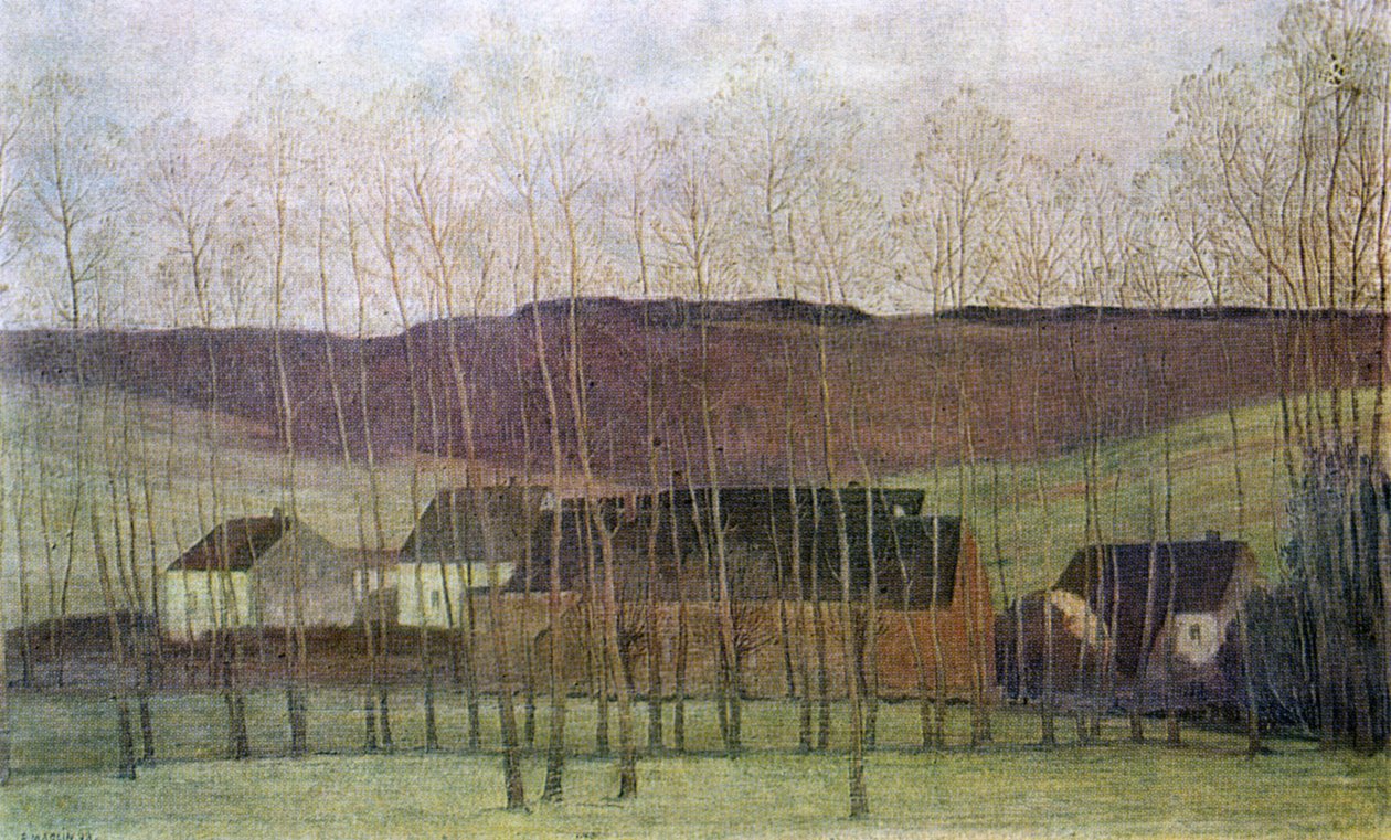 Krajina s budovami, 1898 od Fernand Maglin