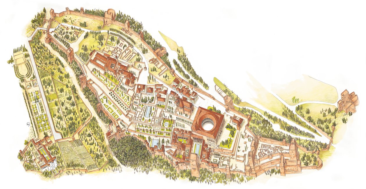 Alhambra, Granada, Španělsko. Letecký pohled od Fernando Aznar Cenamor