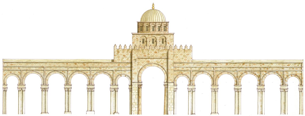 Mešita Uqba. Kairouan, Tunisko. Hlavní fasáda od Fernando Aznar Cenamor