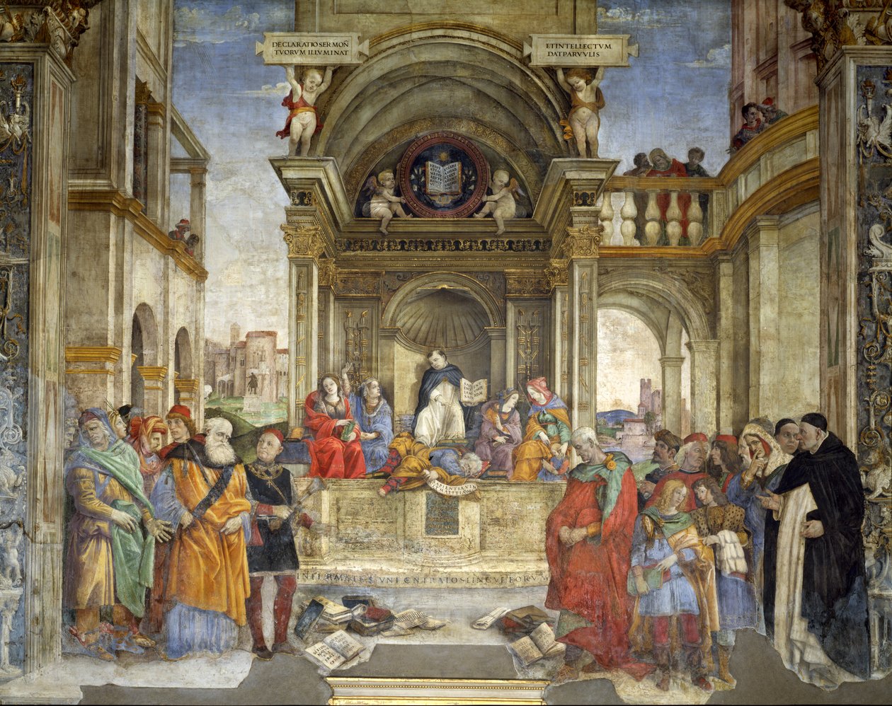 Spor svatého Tomáše, kaple Carafa, Santa Maria sopra Minerva, Řím, 1488-93 od Filippino Lippi