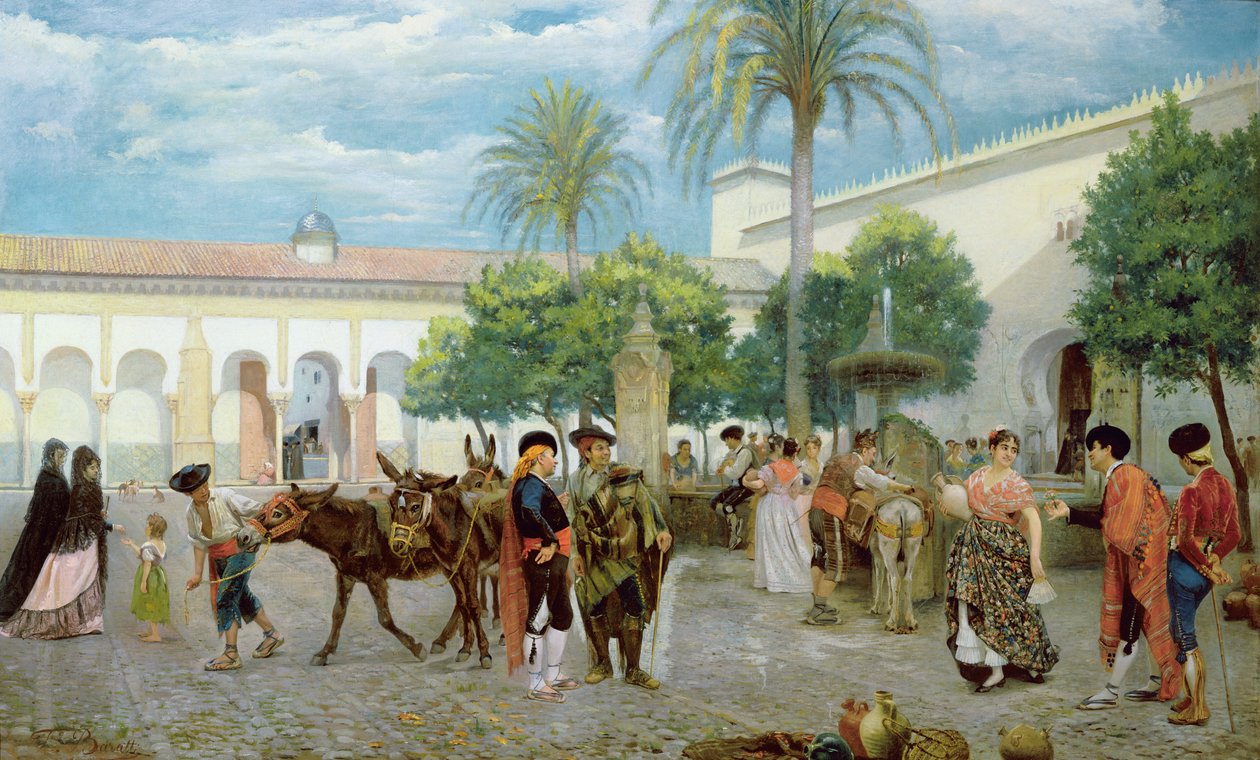 Trhový den ve Španělsku, 1877 od Filippo Baratti