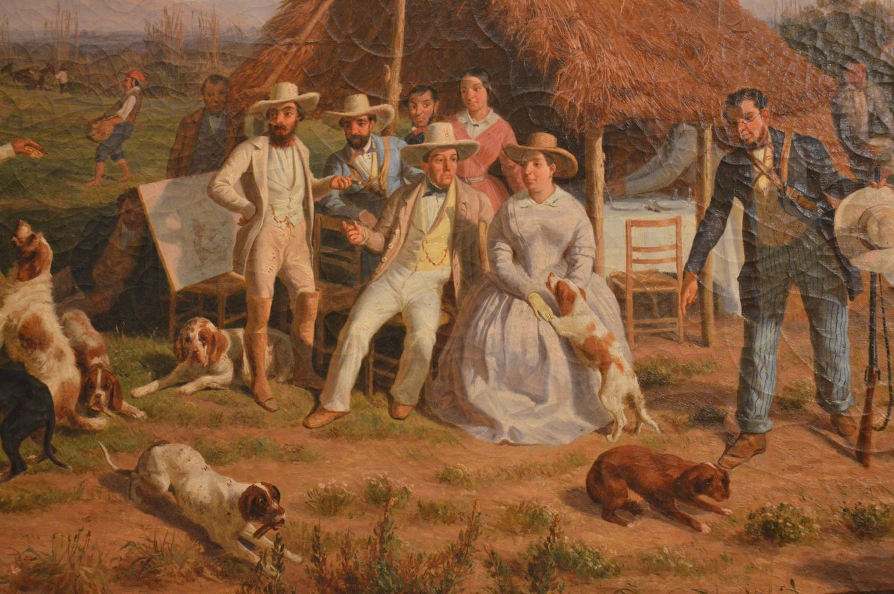 Detail obrazu Filippa Palizziho, Královská rodina v Neapoli na lovu v Galleria d