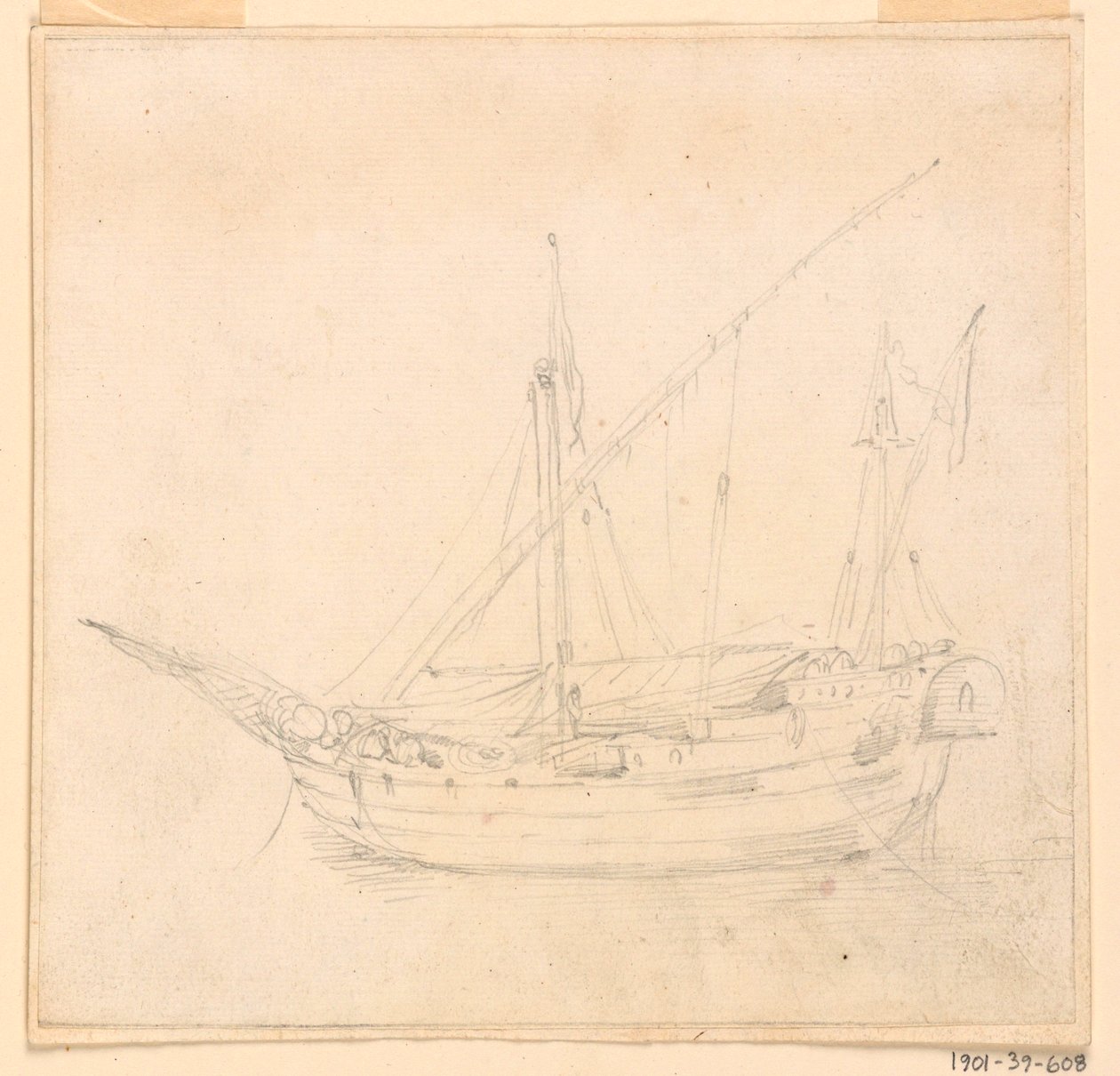 Kresba, Plachetnice, asi 1780 od Filippo Marchionni
