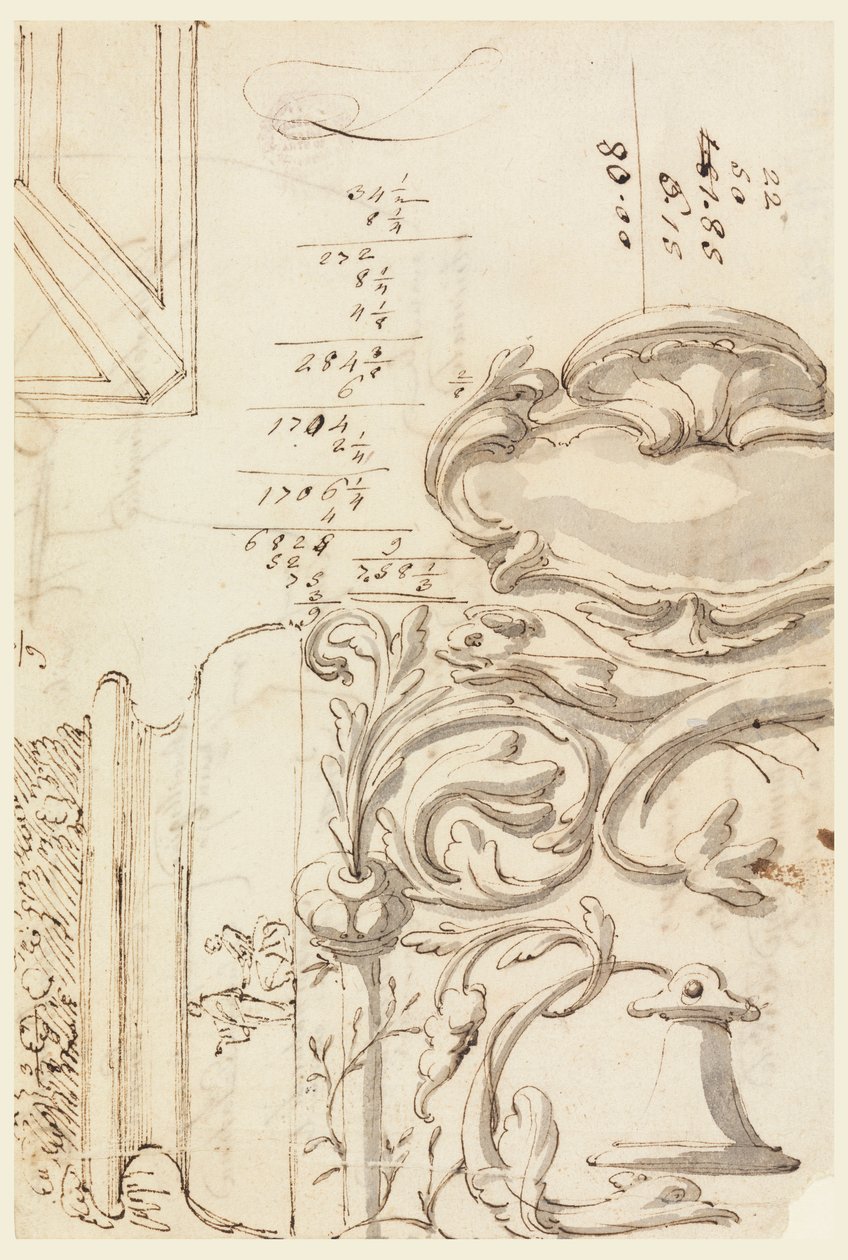 Kresba, náčrtky, asi 1750 od Filippo Marchionni