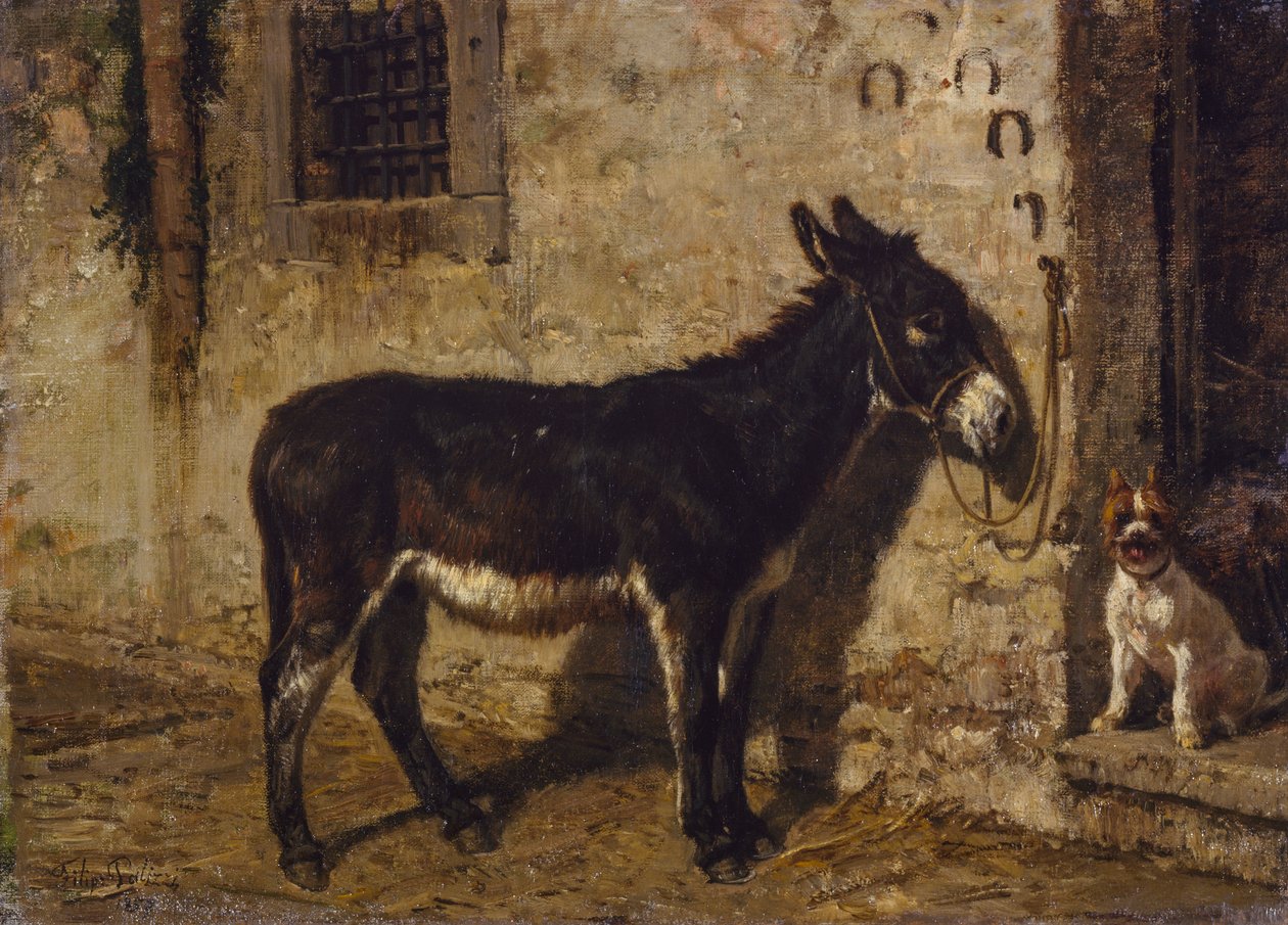 U dveří domu od Filippo Palizzi