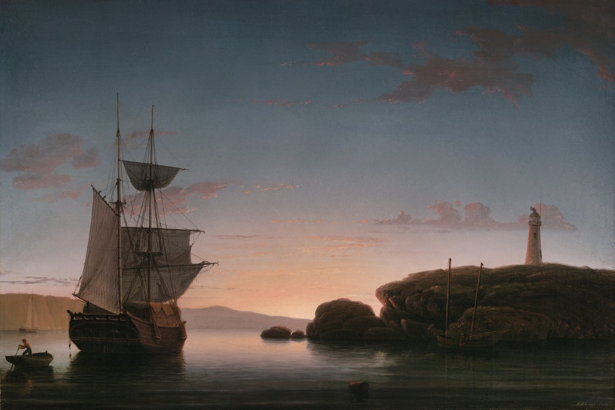 Maják v Camdenu, Maine, 1851 od Fitz Henry Lane