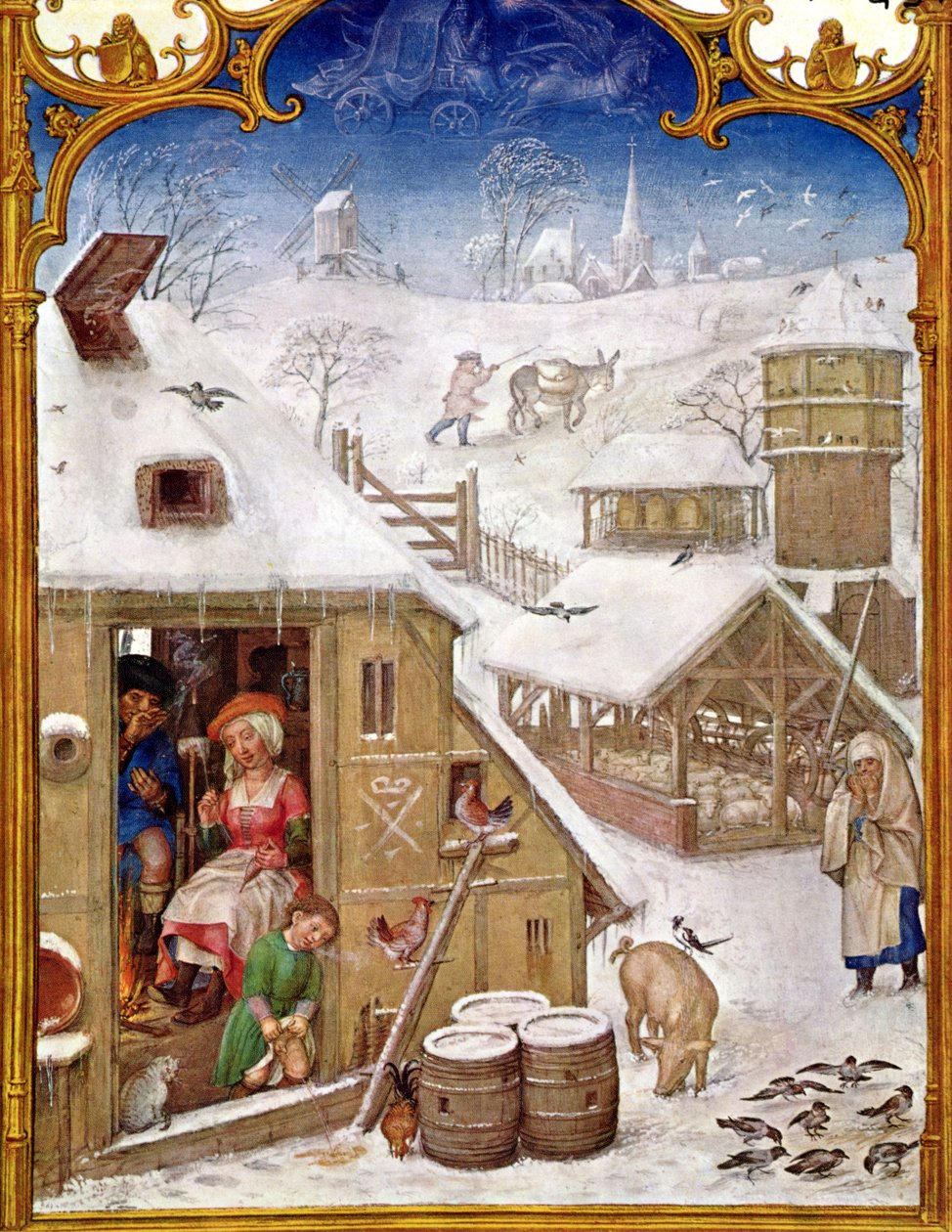 Fol.2v. únor: Selský život, z 