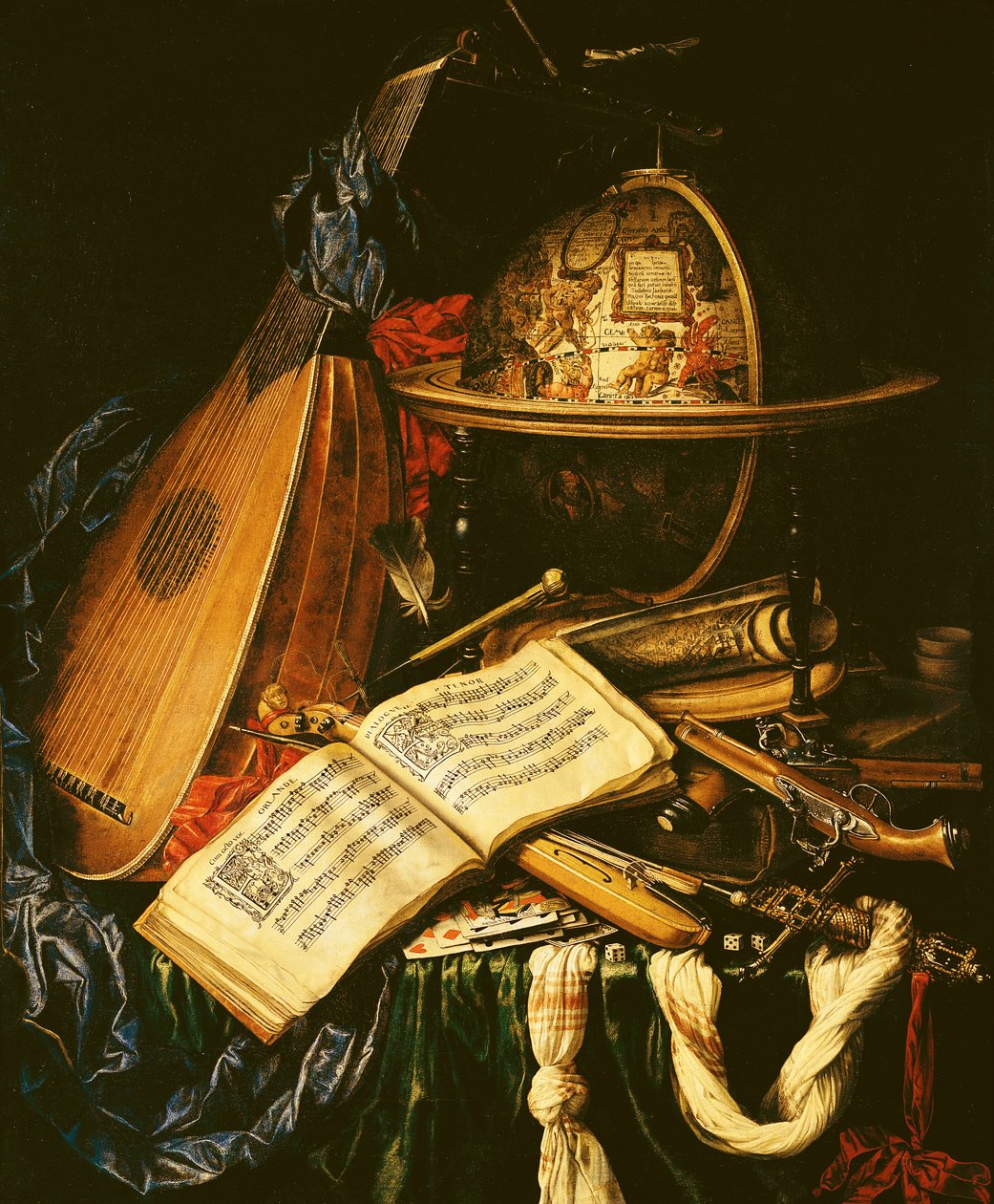 Zátiší s hudebními nástroji od Flemish School