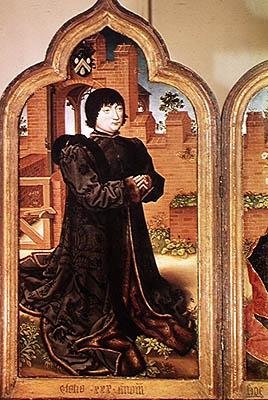 Triptych Jean de Witte, levý panel zobrazující Jean de Witte, 1473 od Flemish School
