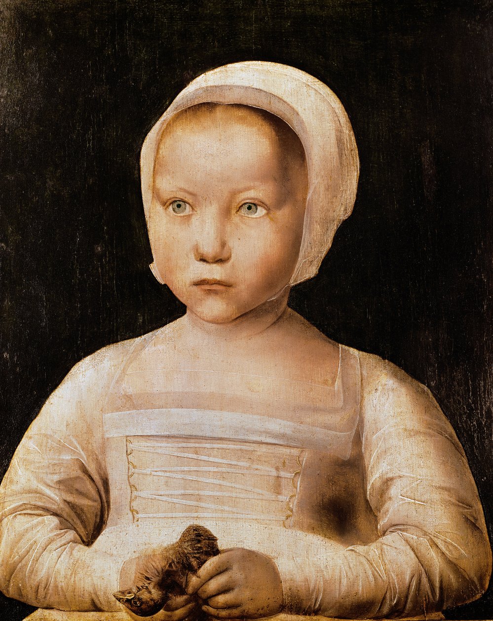 Mladá dívka s mrtvým ptákem, kolem 1500-25 od Flemish School