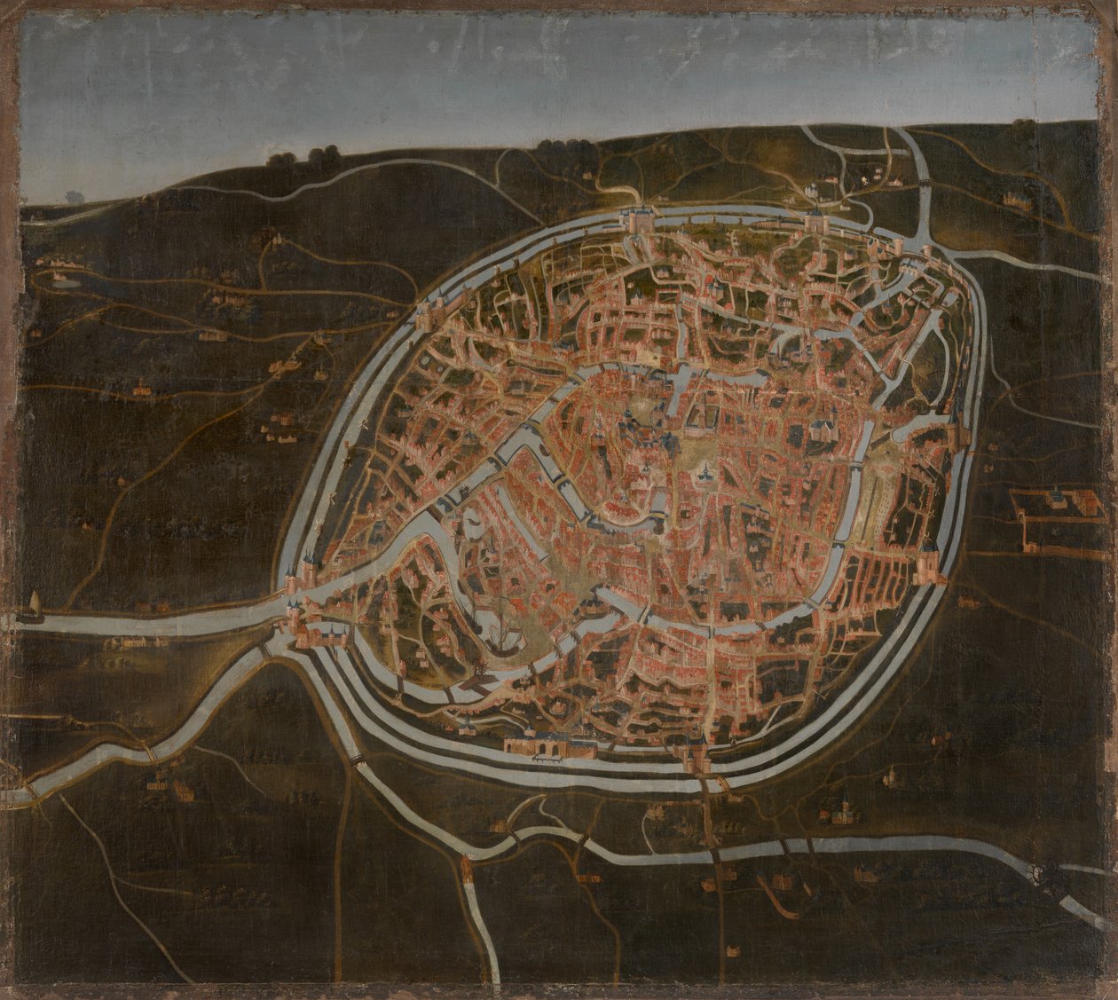 Mapa Brugg (olej na plátně) od Flemish School