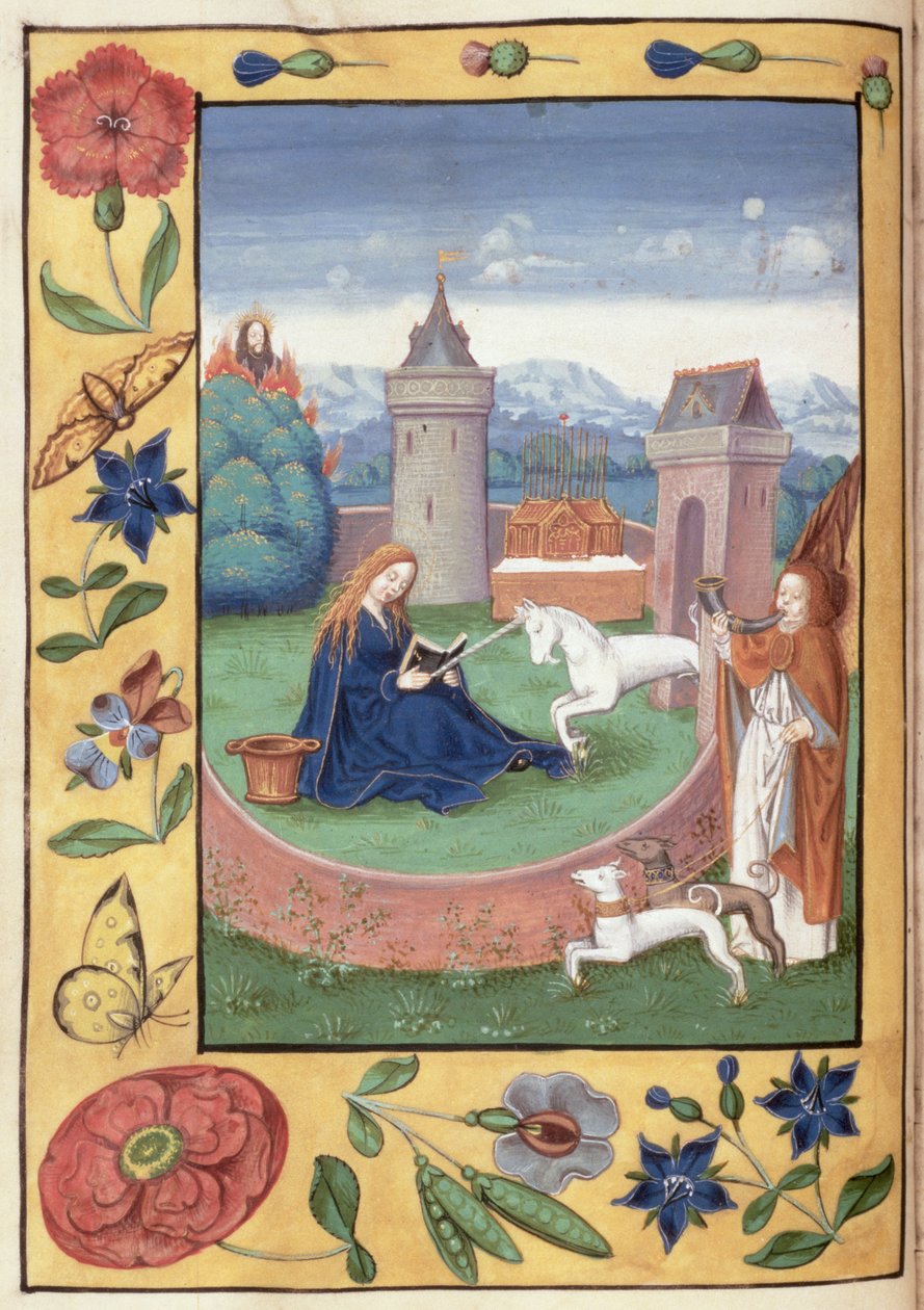 Ms McClean 99 f.11v Zvěstování, asi 1526 od Flemish School