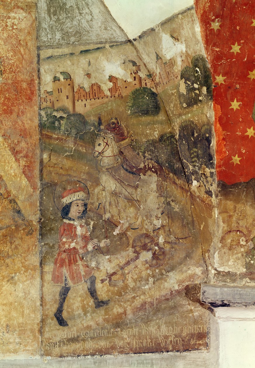St. Guido, nástěnná malba z krypty, kolem 1480-1540 od Flemish School