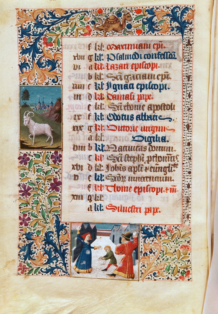 V.25-3 Fol.12v Měsíc prosinec od Flemish School