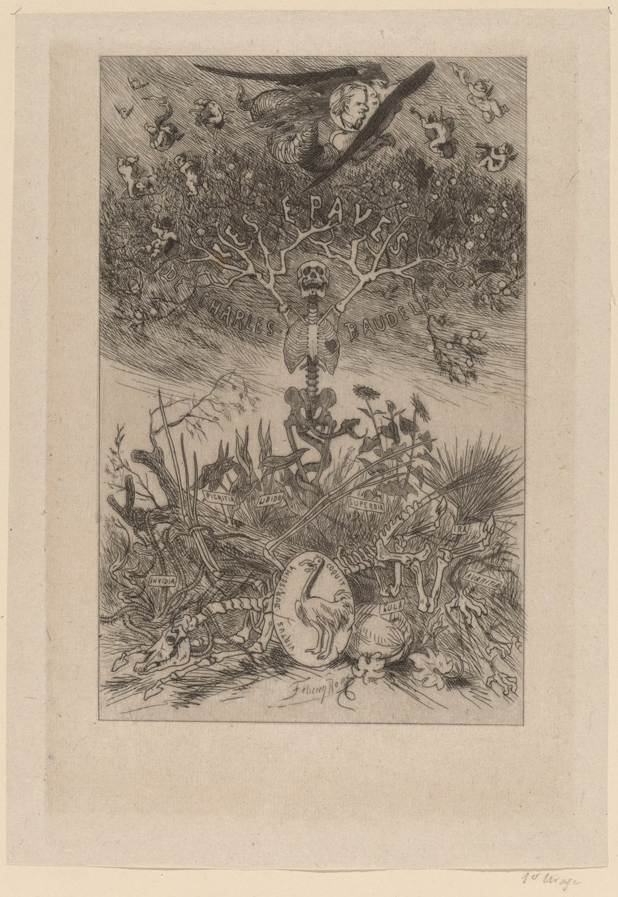 Frontispis: The Waifs Les Epaves, 1868. od Félicien Rops