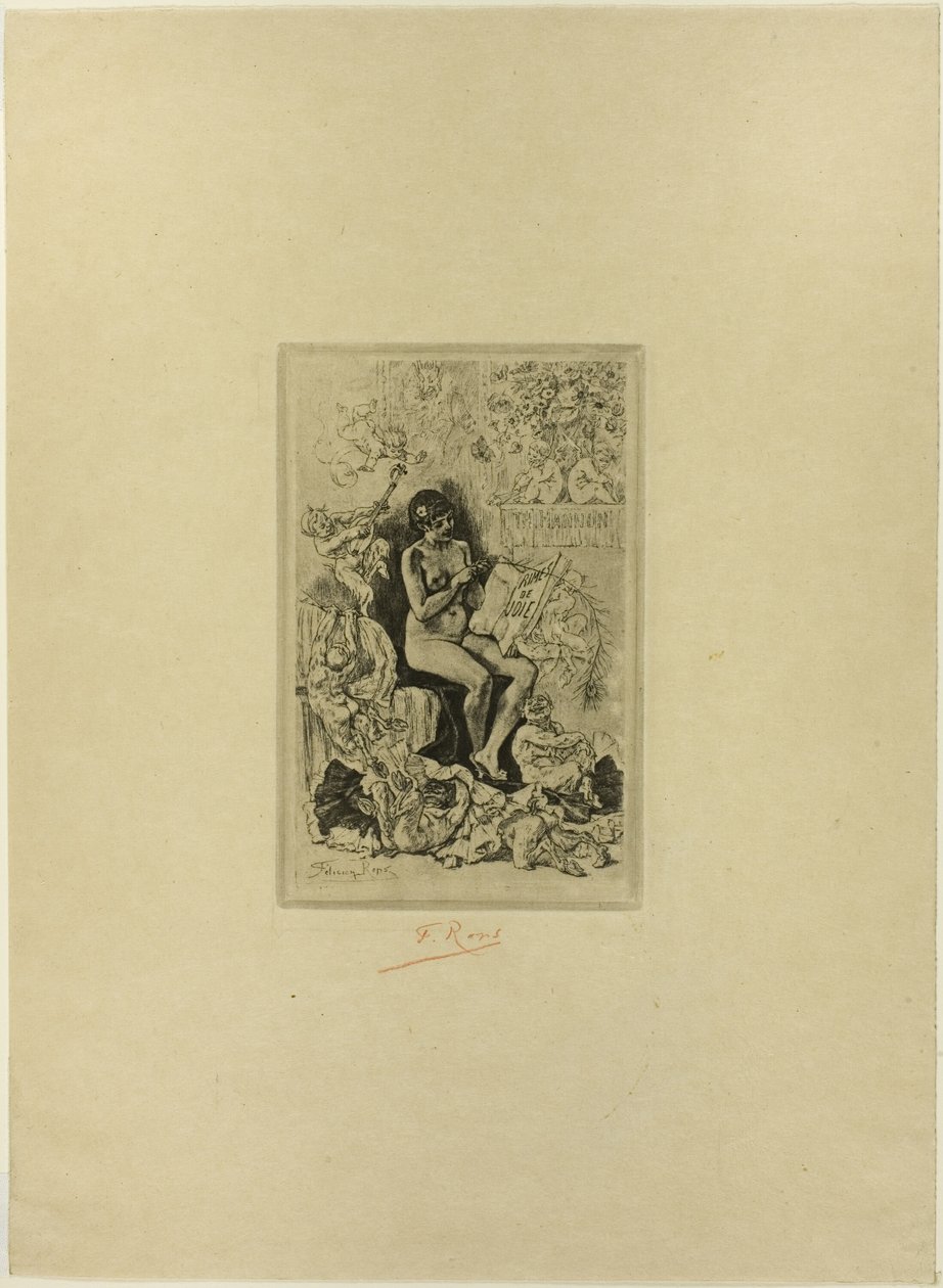 Frontispis pro Rimes de Joie od Félicien Rops