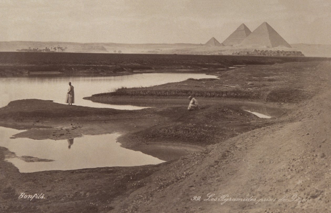 Pyramidy v Gíze, kolem roku 1900 (foto) od Félix Bonfils