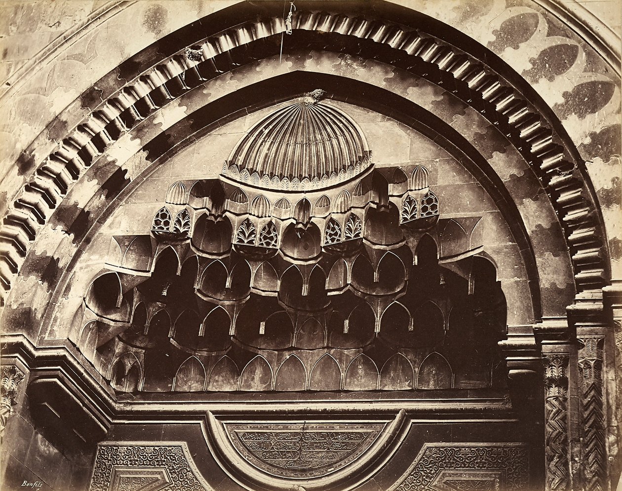 Reliéf výklenku, Egypt od Félix Bonfils