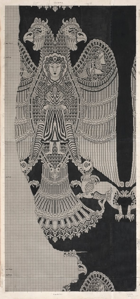 Schematic Drawing of Buyid Silk (1962.264) od Félix Guichert