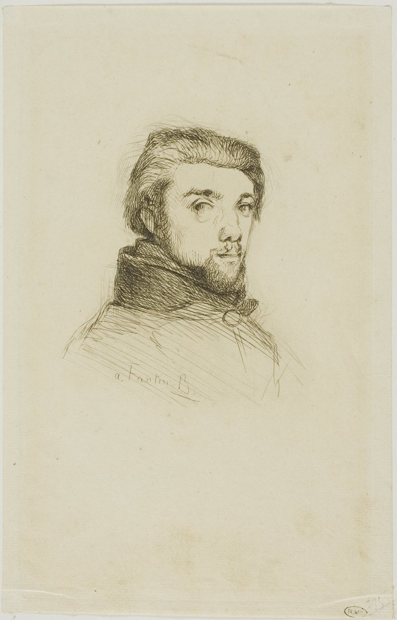 Portrét Fantin-Latour od Félix Henri Bracquemond