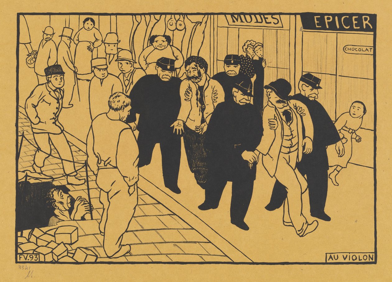 Au Violon Off to the Jug, 1893. od Félix Vallotton