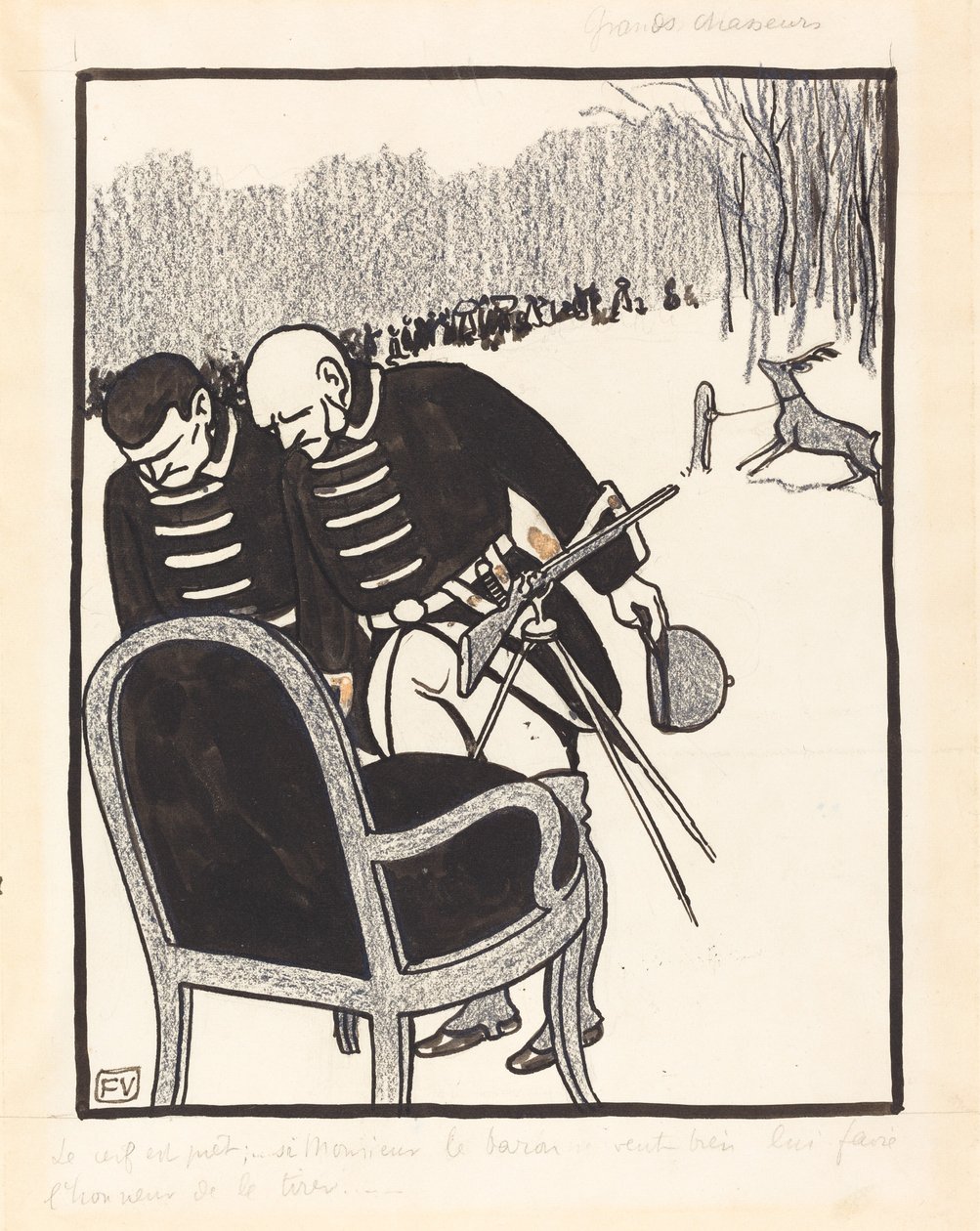 Velcí lovci – jelen je připraven od Félix Vallotton