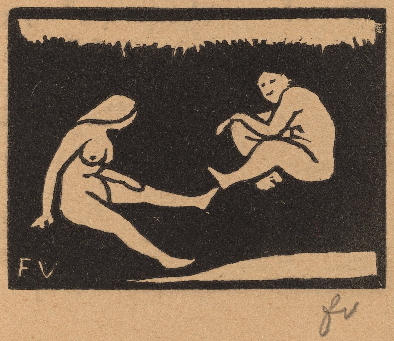 Dva sedící koupající se od Félix Vallotton