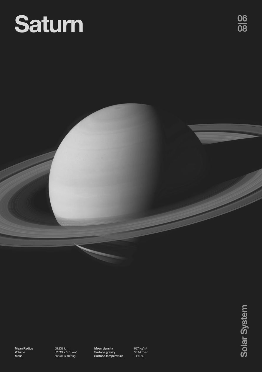 Saturn: Minimal Planets Data, 2023 (digitální) od Florent Bodart