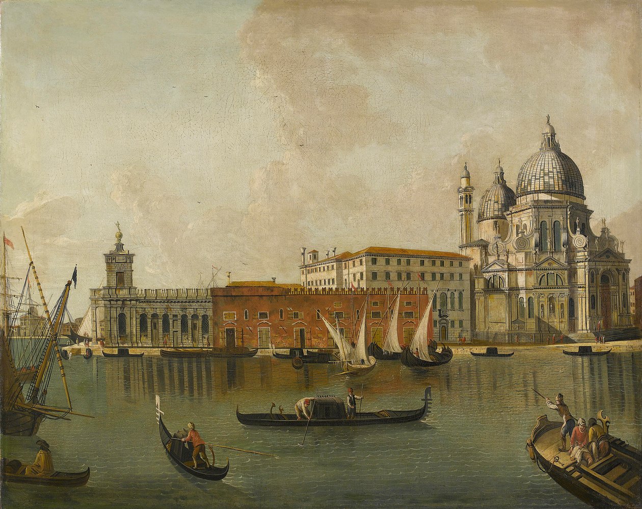 Pohled na Doganu a Santa Maria della Salute v Benátkách od Follower of Michele Marieschi