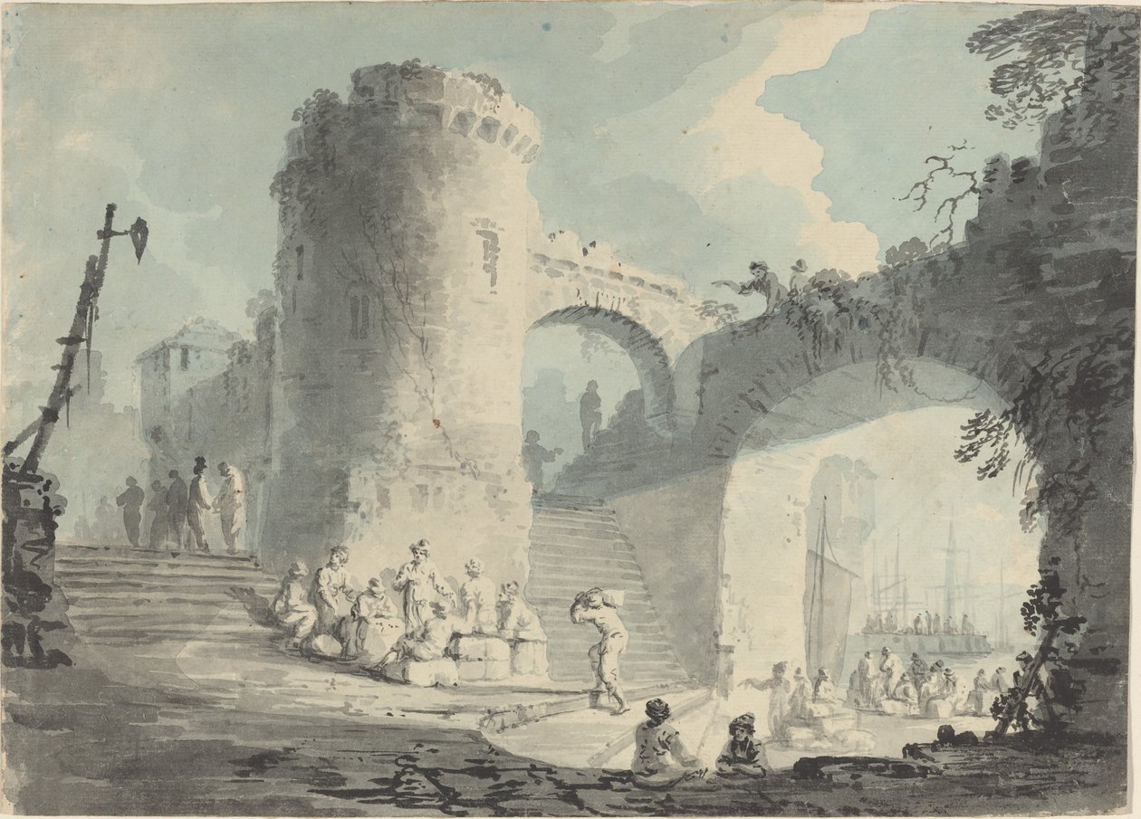 Přístavní scéna od Follower of Claude Joseph Vernet