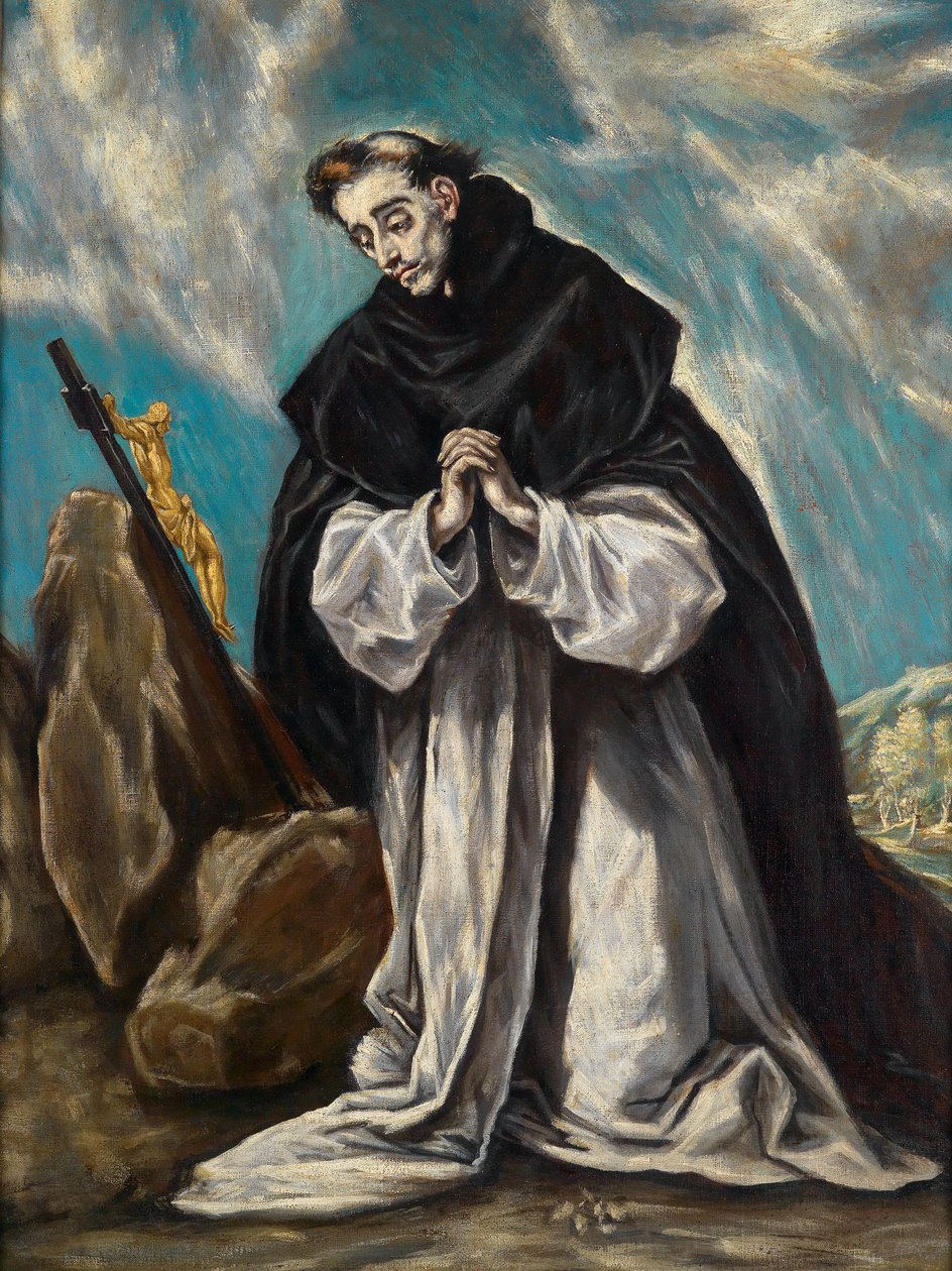Svatý Dominik v modlitbě od Follower of El Greco