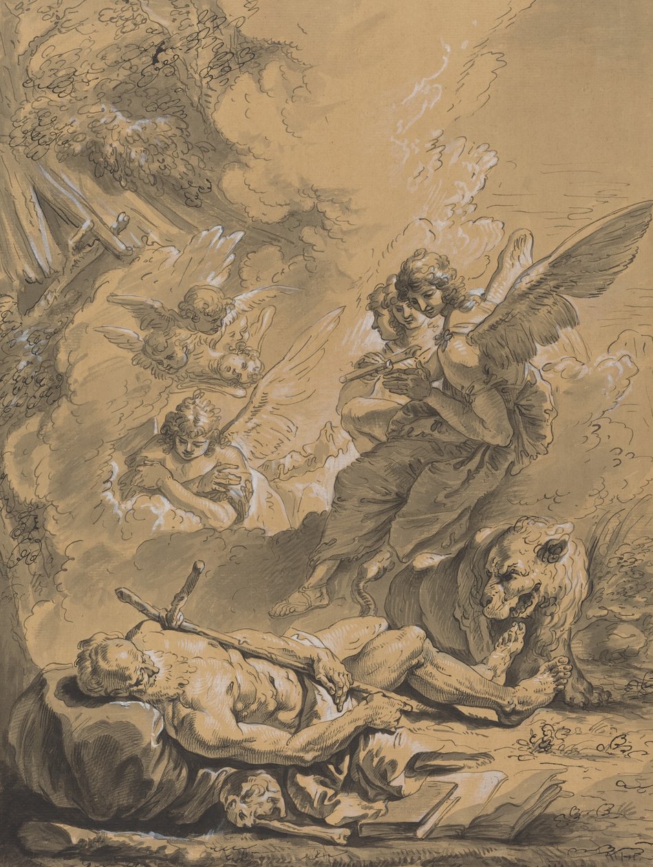 Smrt svatého Jeronýma od Follower of Francesco Fontebasso