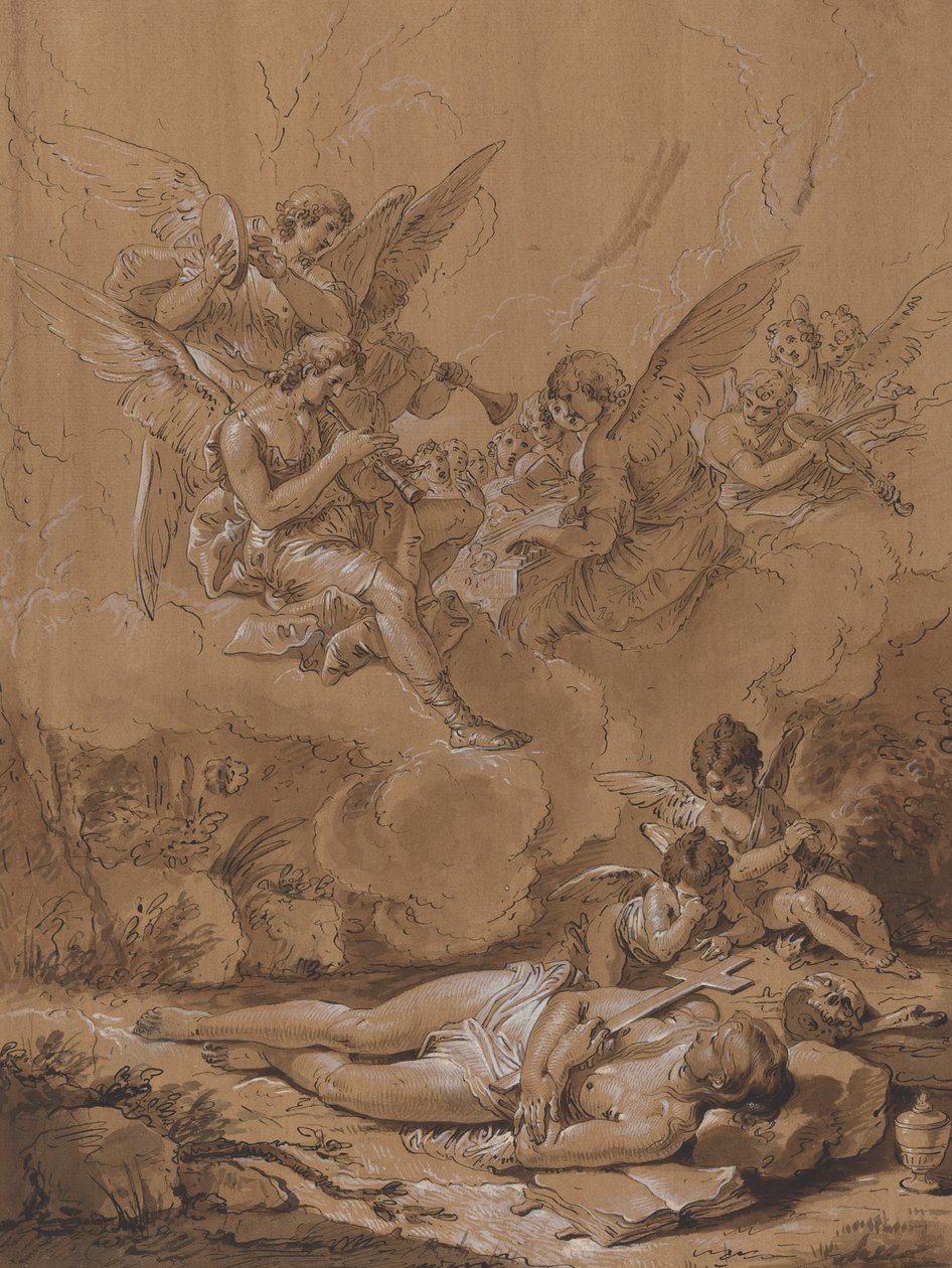 Smrt Magdaleny od Follower of Francesco Fontebasso