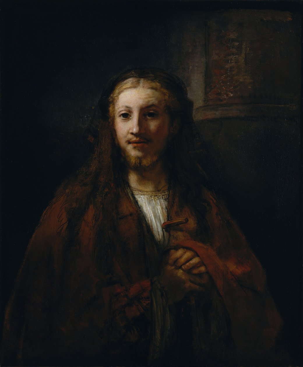 Kristus s holí. od Follower of Rembrandt