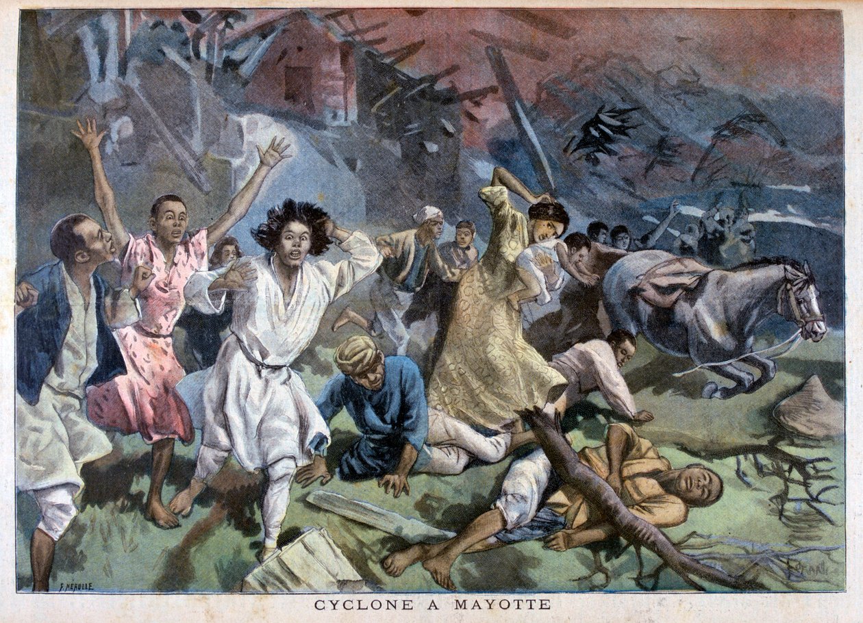 Cyklon v Mayotte, 1898. od Fortuné Méaulle