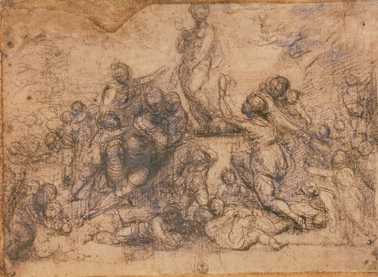 Study for the Worship of Venus, c.1490-1517 (uhlí na papíře) od Fra 1472 1517 Bartolommeo
