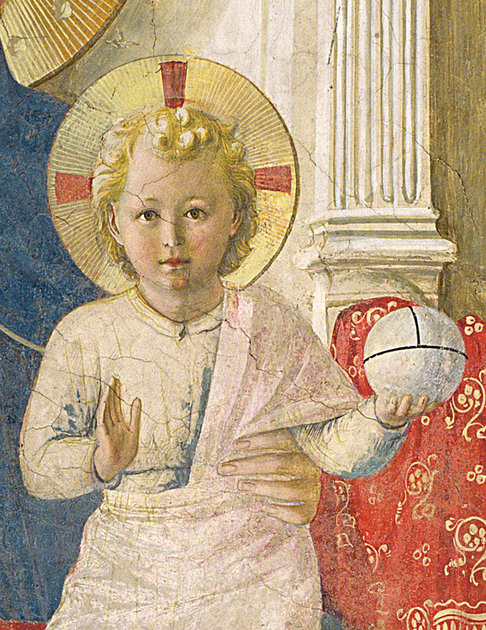 Detail dítěte z fresky Madonna delle Ombre Madona stínů, 1450 od Fra Angelico