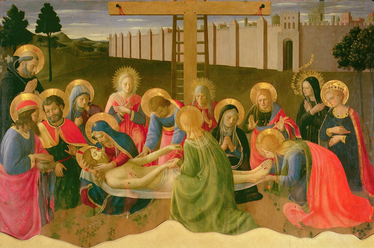 Oplakávání nad mrtvým Kristem, 1436-41 (tempera na panelu) od Fra Angelico