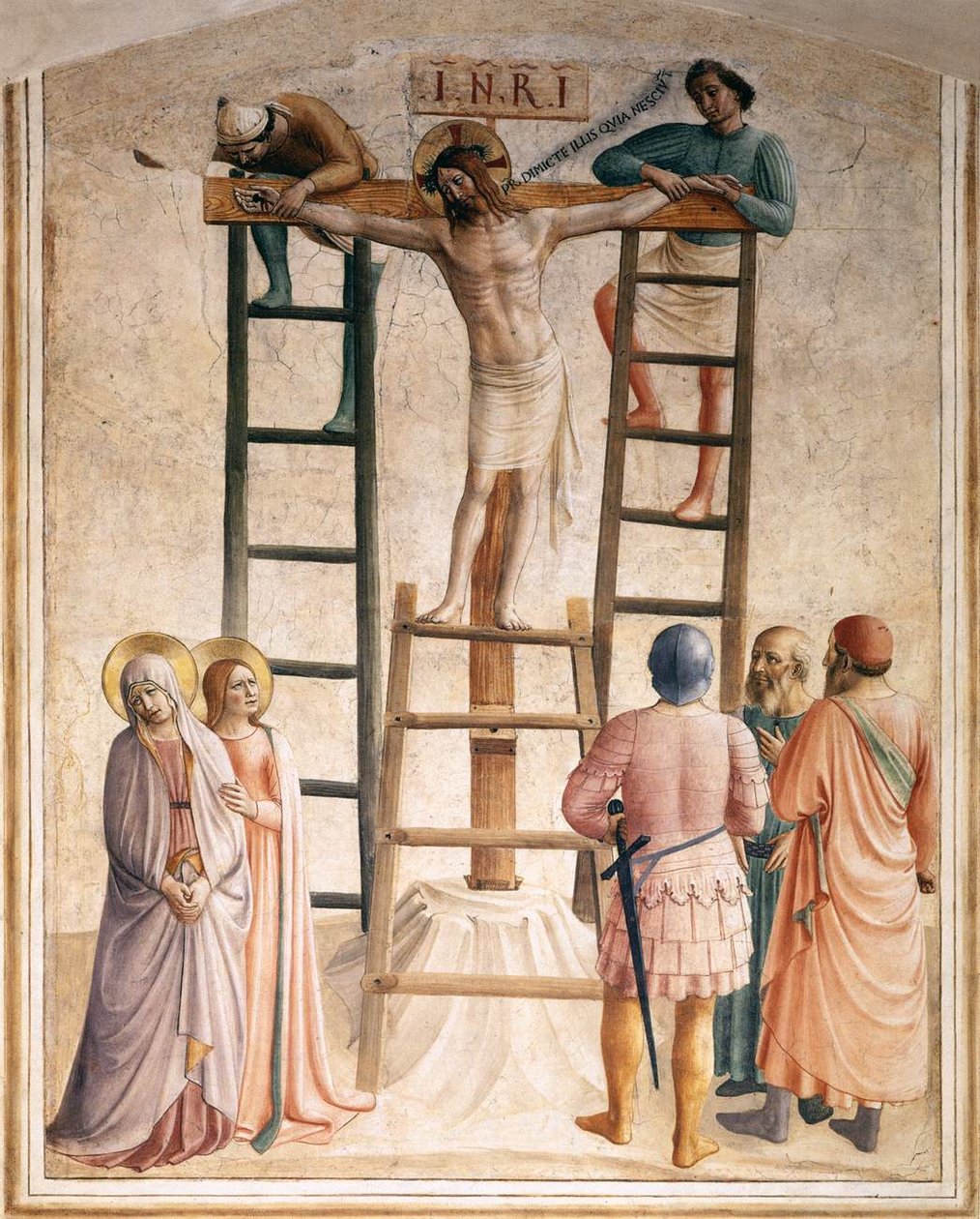 Přibití Krista na kříž (cela 36) od Fra Angelico