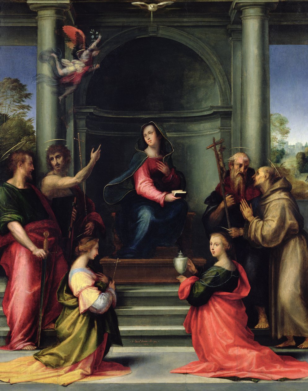 Zvěstování se svatými, 1515 od Fra Bartolommeo