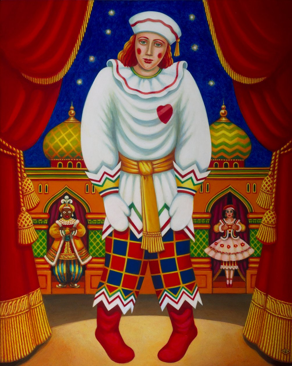 Petruška, 2011 (oleje a tempery na panelu) od Frances Broomfield