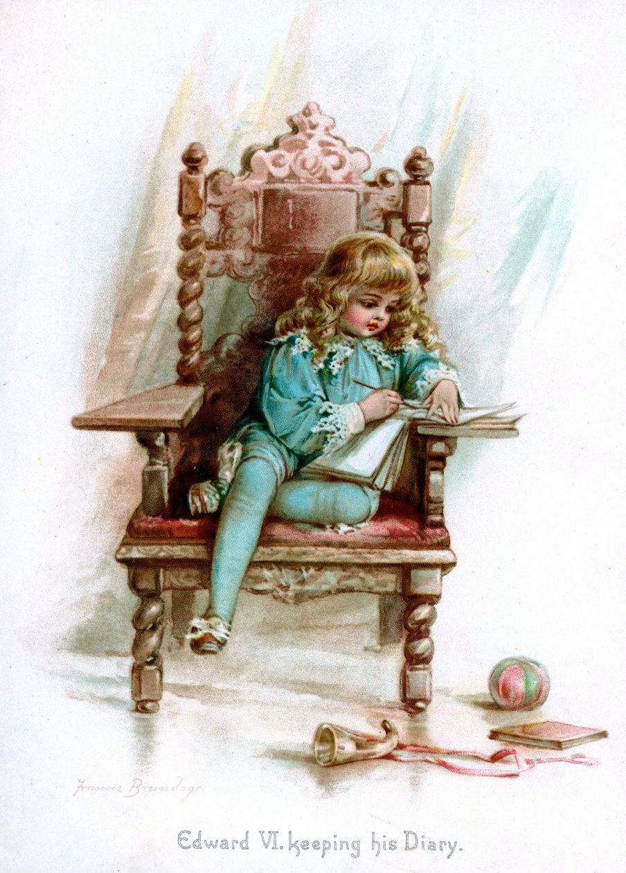 Edward VI, vedl si svůj deník, 1897. od Frances Brundage